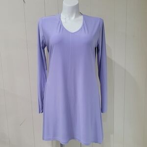 Lavender Long Sleeve Tunic Women's Sz 1X Handkerchief Hem Versatile Wear